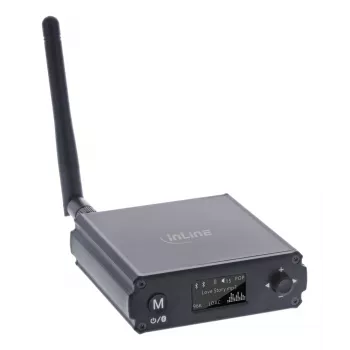 „InLine“ Bluetooth 5.1 HiFi imtuvas ir USB DAC su LCD, 30 m nuotolis