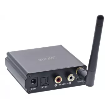 „InLine“ Bluetooth 5.1 HiFi imtuvas ir USB DAC su LCD, 30 m nuotolis