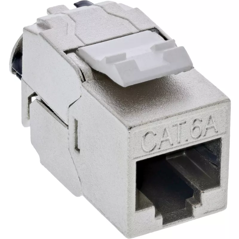 InLine 24 prievadų masinis paketas Keystone RJ45 lizdas siauras SNAP-In Cat.6A su integruotu kabelio raiščiu (B-76202P)