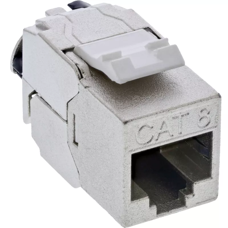 InLine B-76202Q keystone modulis — plokščias pilkas RJ-45, 14.5×31.8×19.4 mm