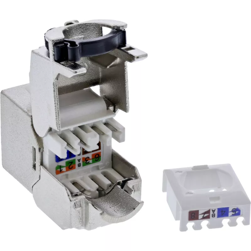 InLine B-76202Q keystone modulis — plokščias pilkas RJ-45, 14.5×31.8×19.4 mm