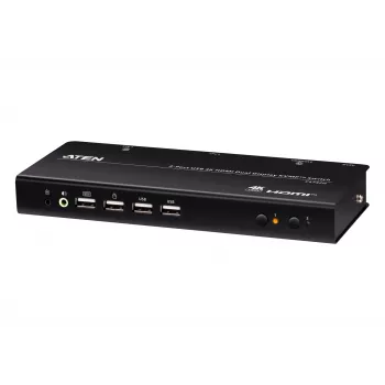 ATEN 2 prievadų USB 4K HDMI dviejų ekranų KVMP komutatorius (kabeliai pridėti)