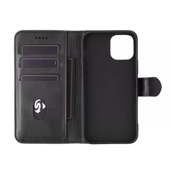 Dėklas-piniginė eSTUFF ES67110011-BULK, skirtas iPhone 17 Pro Max, juodas, 3 kortelių kišenėlės
