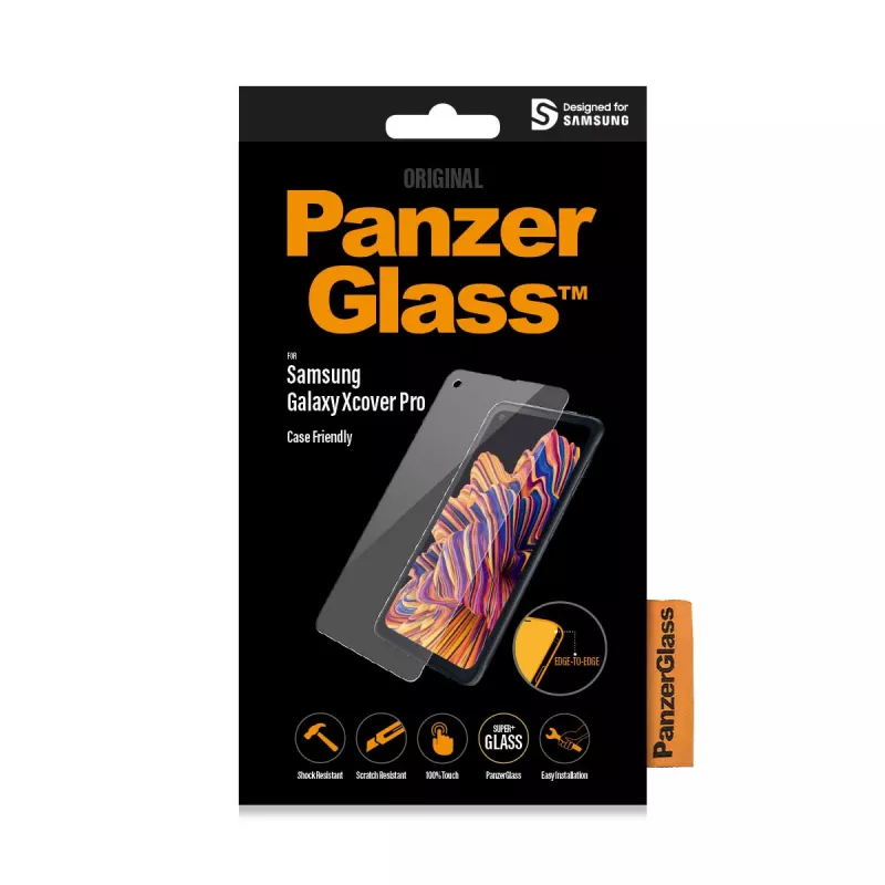 PanzerGlass ® ekrano apsauga Samsung Galaxy Xcover Pro, Samsung, Samsung - Galaxy Xcover Pro, Sausas uždėjimas, Atsparus įbrėžimams, Atsparus smūgiams, Skaidri, 1 vnt.
