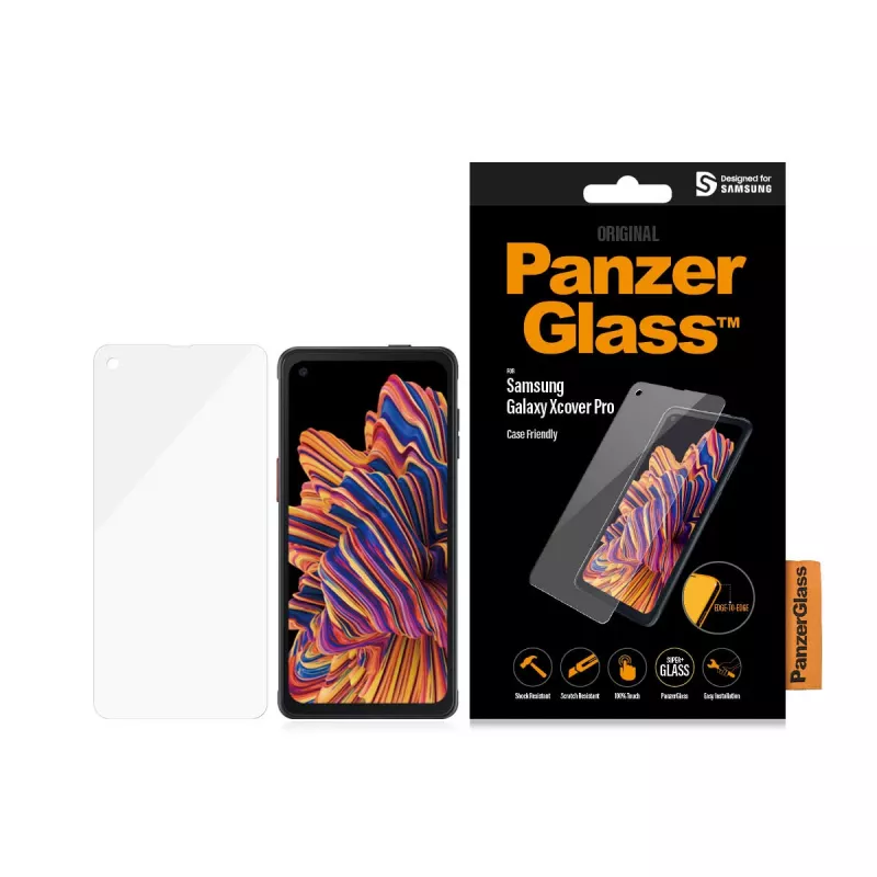 PanzerGlass ® ekrano apsauga Samsung Galaxy Xcover Pro, Samsung, Samsung - Galaxy Xcover Pro, Sausas uždėjimas, Atsparus įbrėžimams, Atsparus smūgiams, Skaidri, 1 vnt.