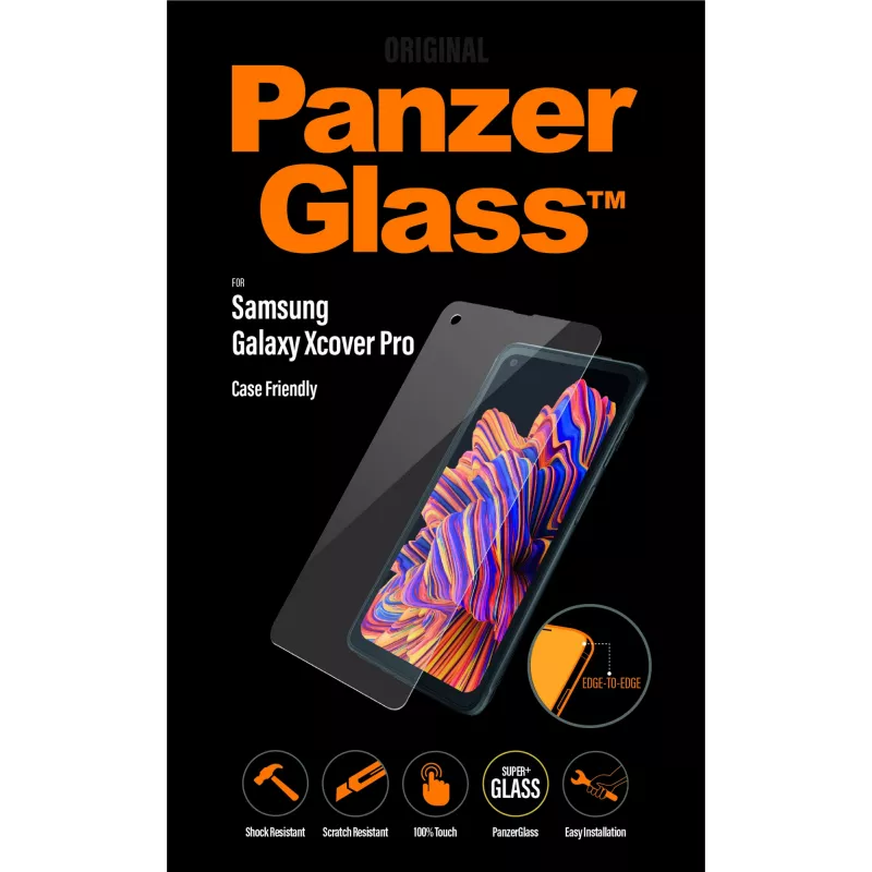 PanzerGlass ® ekrano apsauga Samsung Galaxy Xcover Pro, Samsung, Samsung - Galaxy Xcover Pro, Sausas uždėjimas, Atsparus įbrėžimams, Atsparus smūgiams, Skaidri, 1 vnt.