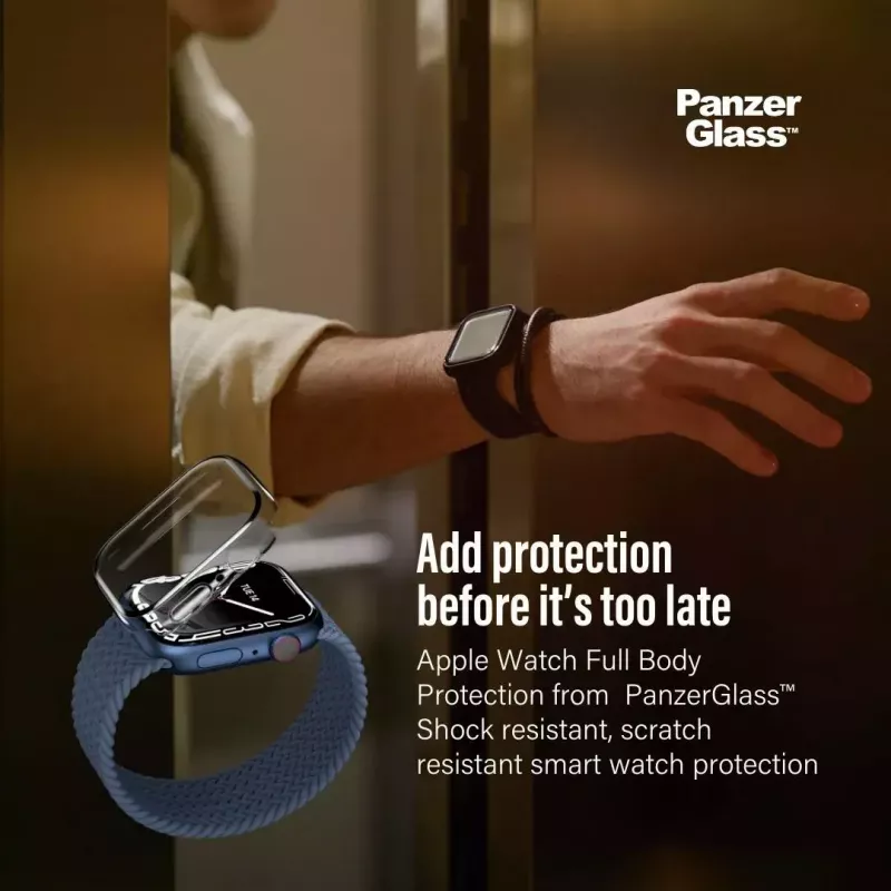 PanzerGlass® pilno korpuso dėklas juodas Apple Watch SE 3 | SE | 6 | 5 | 4 | 44 mm