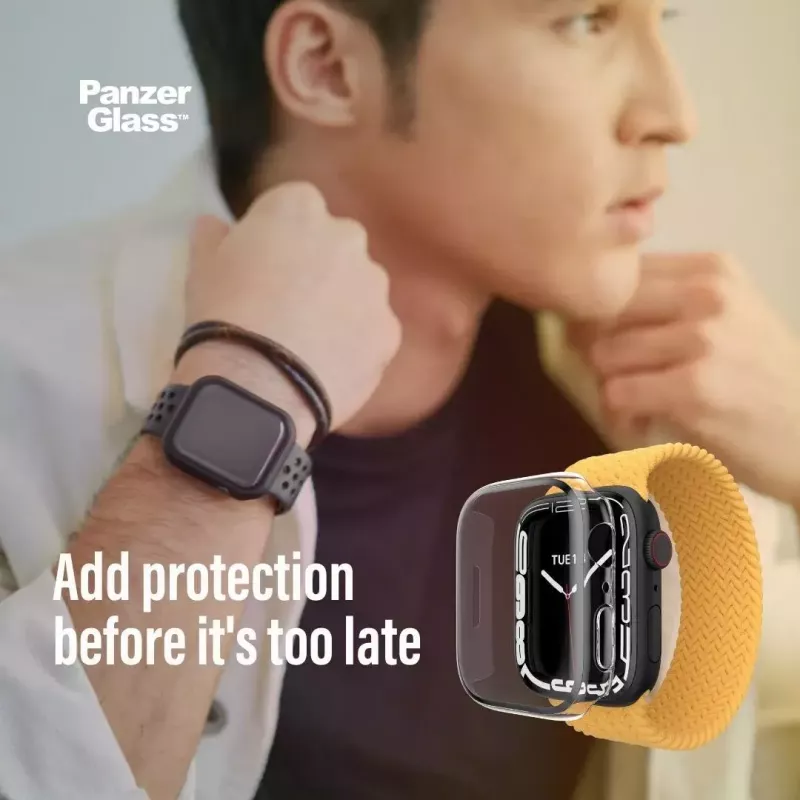 PanzerGlass® pilno korpuso dėklas juodas Apple Watch SE 3 | SE | 6 | 5 | 4 | 44 mm