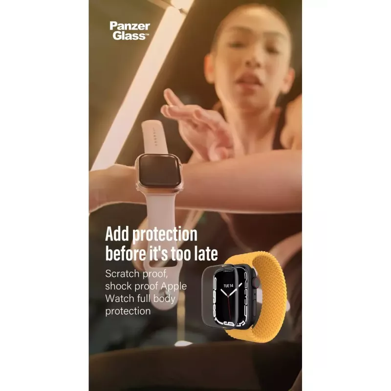 PanzerGlass® pilno korpuso dėklas juodas Apple Watch SE 3 | SE | 6 | 5 | 4 | 44 mm