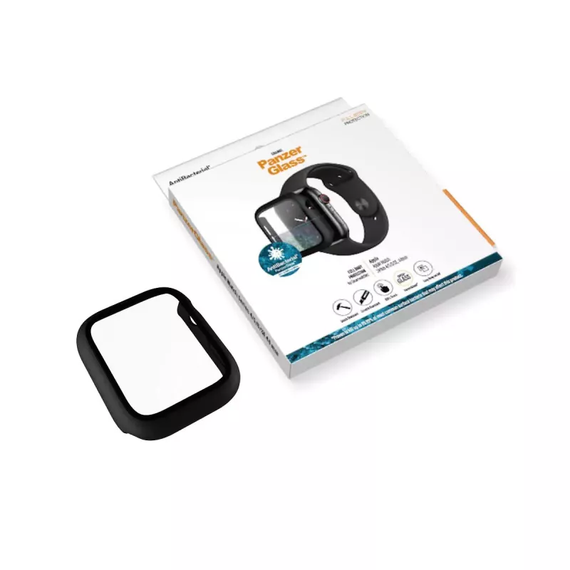 PanzerGlass® pilno korpuso dėklas juodas Apple Watch SE 3 | SE | 6 | 5 | 4 | 44 mm
