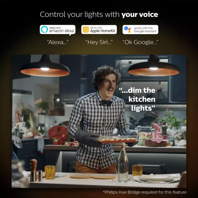 Išmanusis LED pradinis rinkinys „Philips Hue White and Colour Ambience“ — 2× E27 11 W lemputės, „Bluetooth“ / „Zigbee“