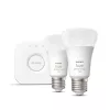 Išmanusis LED pradinis rinkinys „Philips Hue White and Colour Ambience“ — 2× E27 11 W lemputės, „Bluetooth“ / „Zigbee“