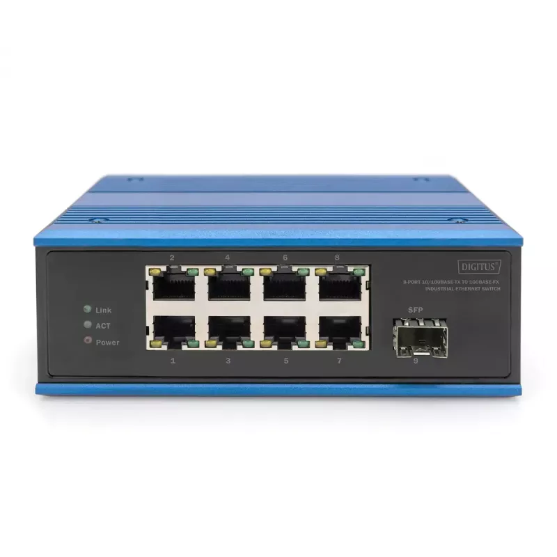 Nevaldomas komutatorius Digitus DN-651132 8 prievadų Fast Ethernet 1 SFP aukštyninė jungtis