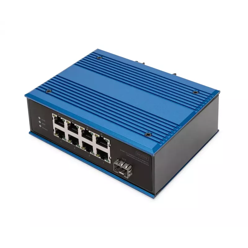 Nevaldomas komutatorius Digitus DN-651132 8 prievadų Fast Ethernet 1 SFP aukštyninė jungtis