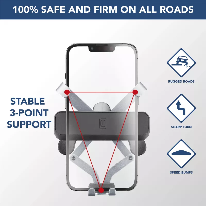 Cellularline Slide Fit - Universalus automobilinis išmaniojo telefono laikiklis su lengvu įdėjimu