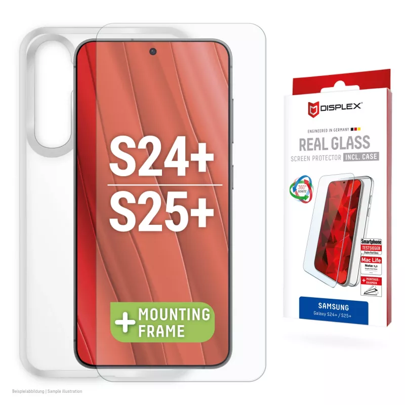 Displex ekrano apsauga + dėklas Samsung Galaxy S24+/S25+, Eco montavimo rėmelis, atsparus įbrėžimams
