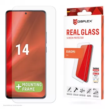Displex apsauginis ekrano stiklas (10H) skirtas Xiaomi 14, EASY-ON® Eco tvirtinimo rėmelis, atsparus įbrėžimams