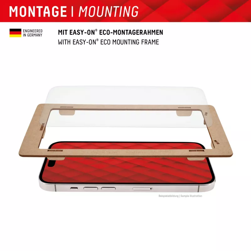 Displex apsauginis ekrano stiklas (10H) skirtas Xiaomi 14, EASY-ON® Eco tvirtinimo rėmelis, atsparus įbrėžimams