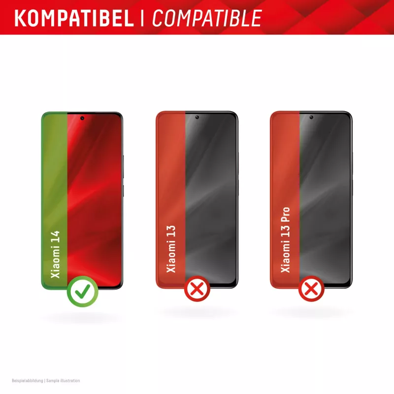 Displex apsauginis ekrano stiklas (10H) skirtas Xiaomi 14, EASY-ON® Eco tvirtinimo rėmelis, atsparus įbrėžimams