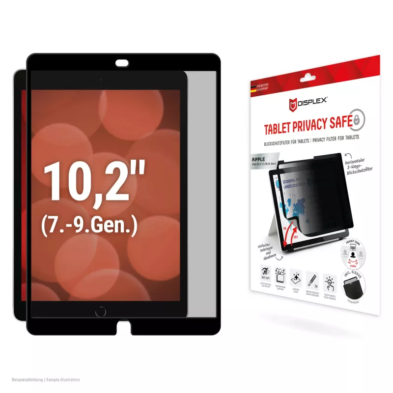 Displex TABLET PRIVACY SAFE nuimamas dvipusis privatumo filtras, skirtas iPad 10,2 col. (7/8/9 kartos)