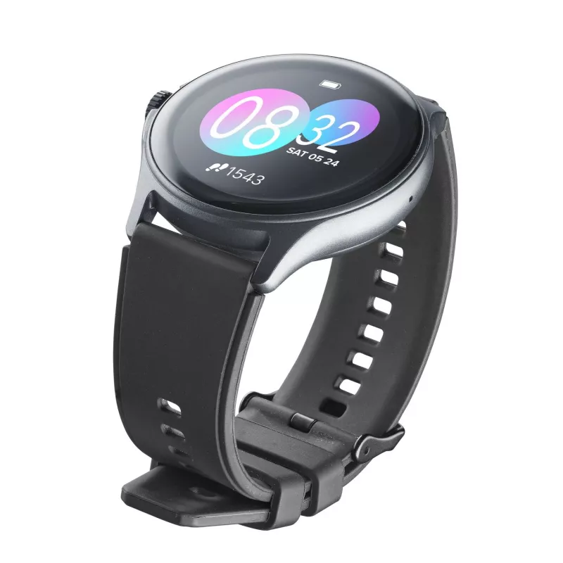 Cellularline ION PRO Round Bluetooth® išmanusis laikrodis su programėle, 3,51 cm (1,38 colio), TFT, jutiklinis ekranas, 0,00064 GB, 98 g