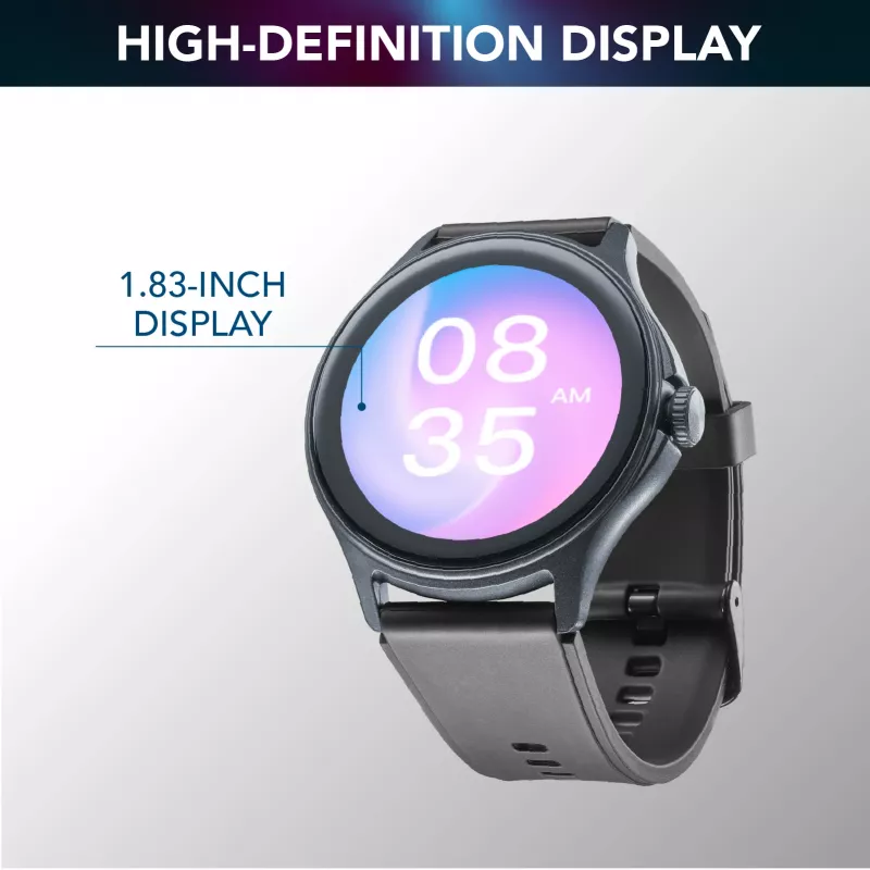 Cellularline ION PRO Round Bluetooth® išmanusis laikrodis su programėle, 3,51 cm (1,38 colio), TFT, jutiklinis ekranas, 0,00064 GB, 98 g