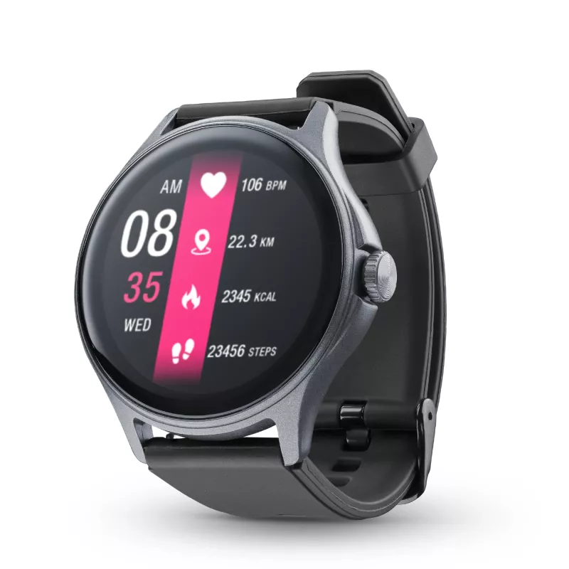 Cellularline ION PRO Round Bluetooth® išmanusis laikrodis su programėle, 3,51 cm (1,38 colio), TFT, jutiklinis ekranas, 0,00064 GB, 98 g
