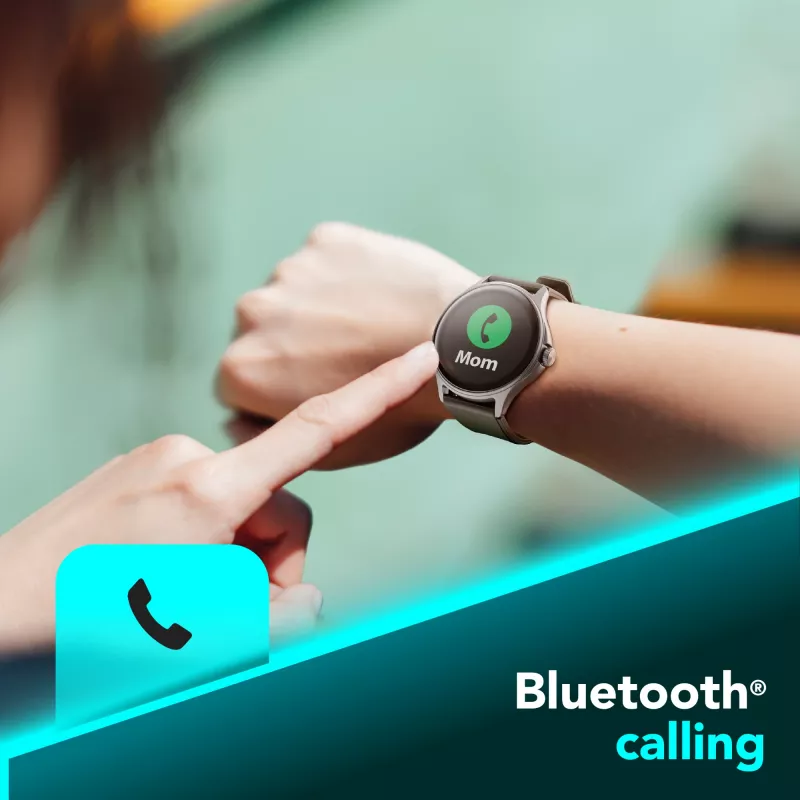 Cellularline ION PRO Round Bluetooth® išmanusis laikrodis su programėle, 3,51 cm (1,38 colio), TFT, jutiklinis ekranas, 0,00064 GB, 98 g
