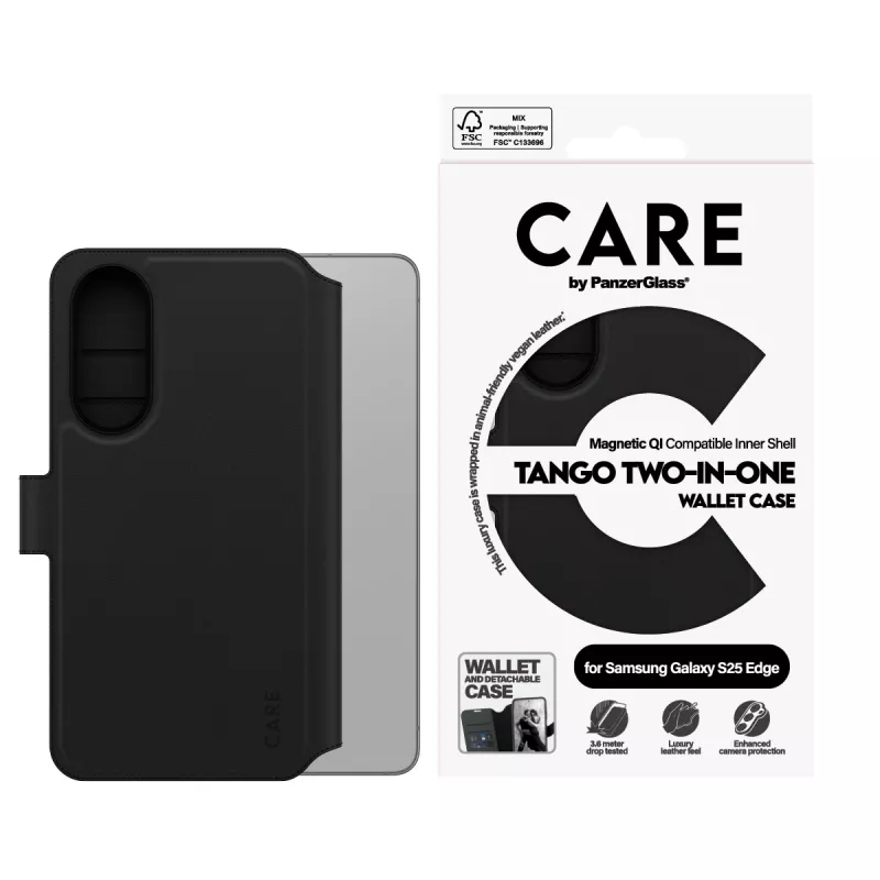 PanzerGlass CARE™ by ® Tango 2-in-1 piniginė-dėklas su Qi suderinamumu Samsung S25 Edge