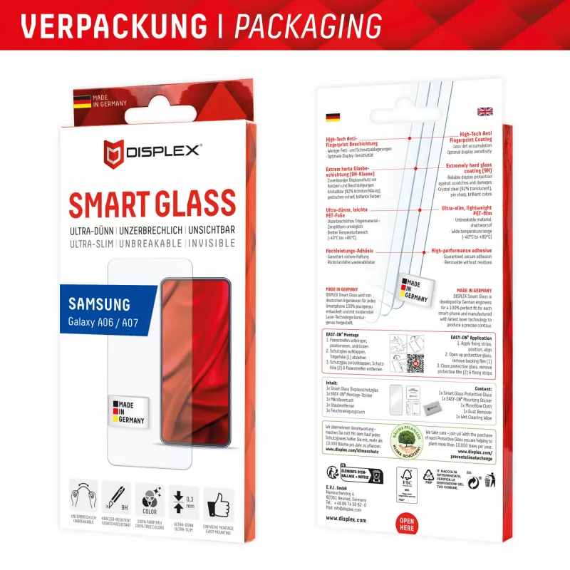 Displex Smart Glass (9H) Samsung Galaxy A06/A07, montavimo lipdukas, nedūžtantis