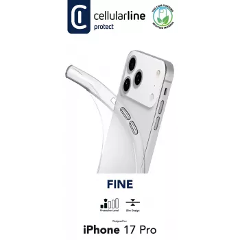 Cellularline Fine - iPhone 17 Pro, Dėklas, Apple, iPhone 17 Pro, 16 cm (6.3 col.), Skaidrus