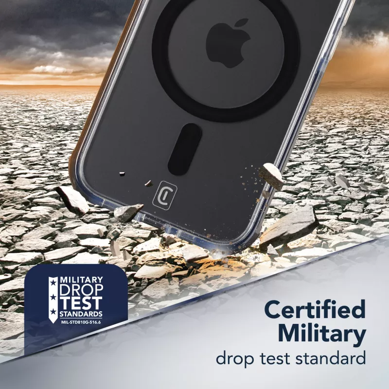 Cellularline Clear Protect - iPhone 17 kietas dėklas su guminiais kraštais