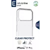 Cellularline Clear Protect - iPhone 17 Pro kietas dėklas su guminiais kraštais