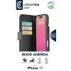Cellularline Book Agenda - iPhone 17 odinės tekstūros knygos tipo dėklas su magnetiniu užsegimu