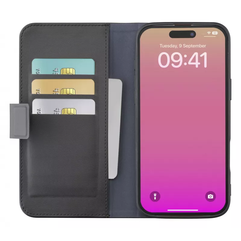 Cellularline Book Agenda - iPhone 17 odinės tekstūros knygos tipo dėklas su magnetiniu užsegimu