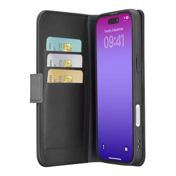 Cellularline Book Agenda - iPhone 17 Pro odinės išvaizdos dėklas-knygelė su magnetiniu užsegimu