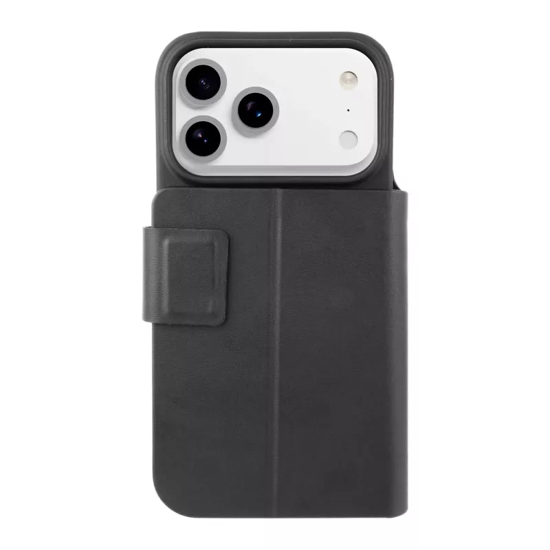 „Cellularline Book Agenda“ – odą primenantis „iPhone 17 Pro Max“ knygelės tipo dėklas su magnetiniu užsegimu