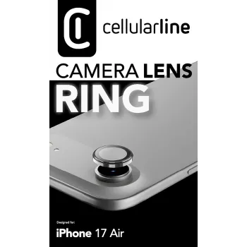 Cellularline kameros objektyvo žiedas – iPhone Air grūdintas stiklas kameros apsaugai