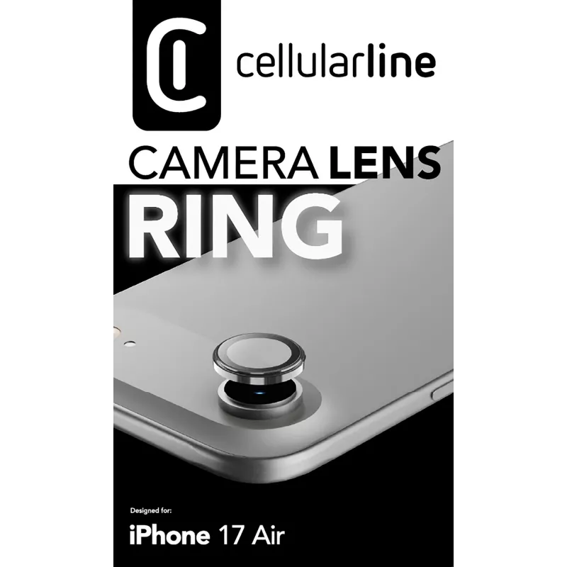 Cellularline kameros objektyvo žiedas – iPhone Air grūdintas stiklas kameros apsaugai