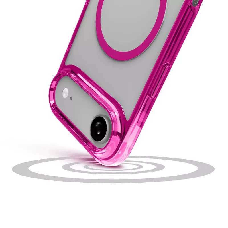 Cellularline Iconic Mag - iPhone Air permatomas dėklas su spalvotais kraštais, suderinamas su Magsafe ekosistema