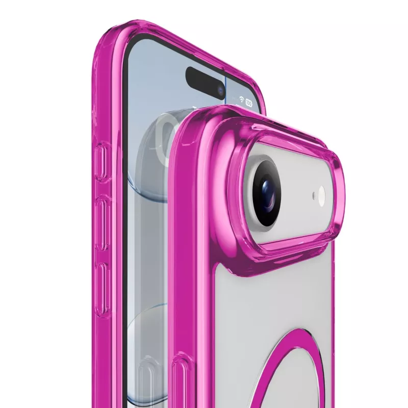 Cellularline Iconic Mag - iPhone Air permatomas dėklas su spalvotais kraštais, suderinamas su Magsafe ekosistema