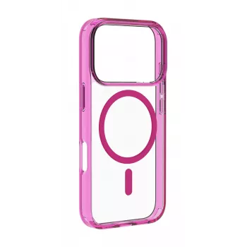 Cellularline Iconic Mag - iPhone 17 Pro Max skaidrus dėklas su spalvotais kraštais, suderinamas su MagSafe ekosistema