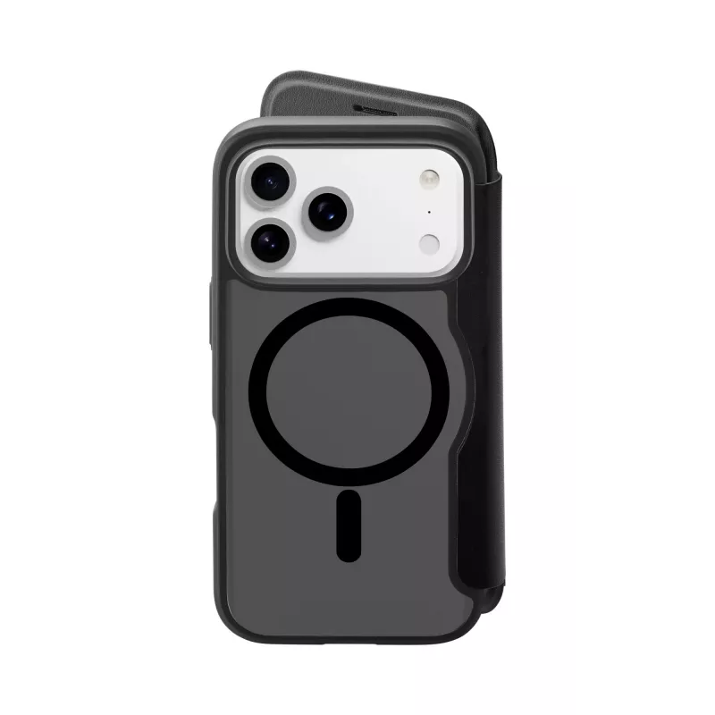 Cellularline Daily Mag - iPhone 17 Pro knygelės tipo dėklas su pusiau permatoma kieta nugarėle, suderinama su MagSafe® ekosistema