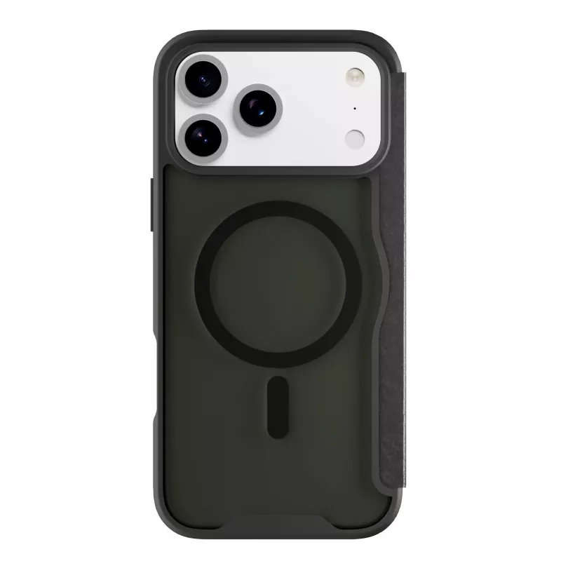 Cellularline Daily Mag - iPhone 17 Pro knygelės tipo dėklas su pusiau permatoma kieta nugarėle, suderinama su MagSafe® ekosistema