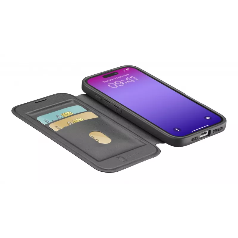 Cellularline Daily Mag - iPhone 17 Pro knygelės tipo dėklas su pusiau permatoma kieta nugarėle, suderinama su MagSafe® ekosistema