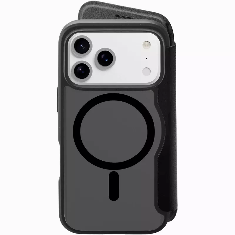 Cellularline Daily Mag - iPhone 17 Pro knygelės tipo dėklas su pusiau permatoma kieta nugarėle, suderinama su MagSafe® ekosistema