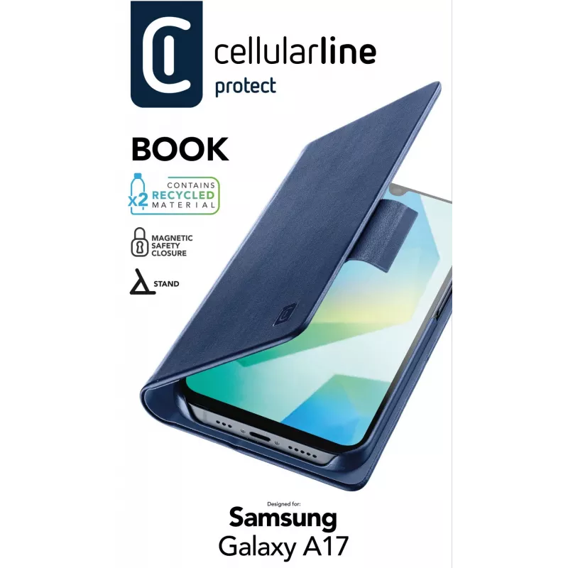 Cellularline Book - Galaxy A17 knygelės tipo dėklas, Folio, Samsung, Galaxy A17, 17 cm (6,7 colio), Mėlyna
