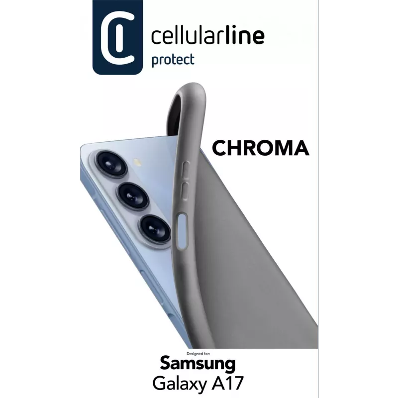 Cellularline Chroma - Galaxy A17 Spalvingas minkštos gumos dėklas, Dangtelis, Samsung, Galaxy A17, 17 cm (6,7 colio), Juoda