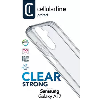 Cellularline Clear Strong - Galaxy A17 kietas dėklas su guminiais kraštais