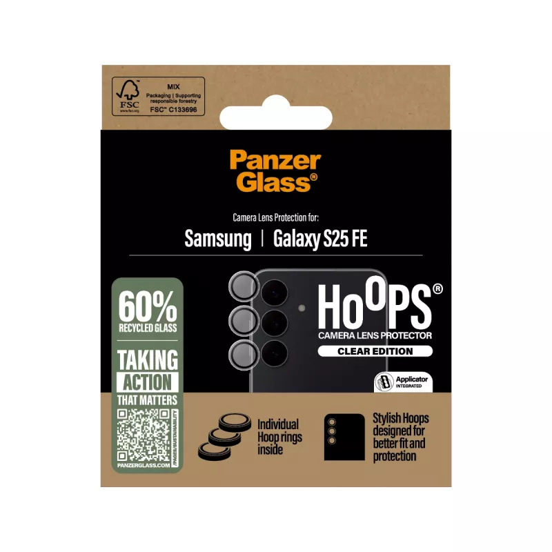 Fotoaparato objektyvo apsauga PanzerGlass Samsung Galaxy S25 FE 5G atspari įbrėžimams ir smūgiams